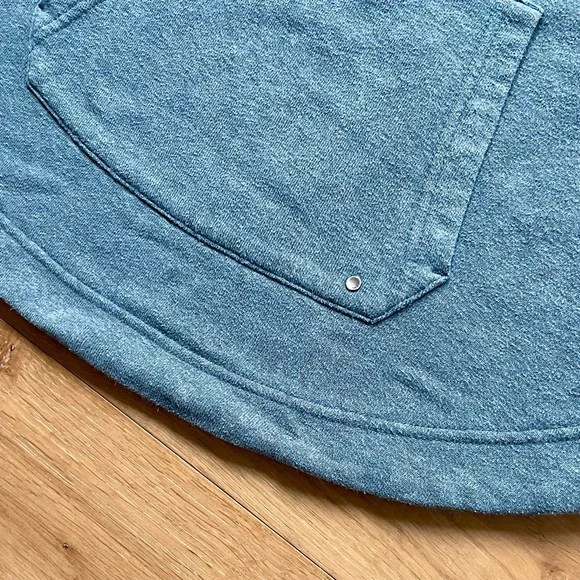 Prana Cozy Up Poncho Sweatshirt Cowl Neck Gorpcore Grey Blue Women's XS VGUC - Picture 5 of 11